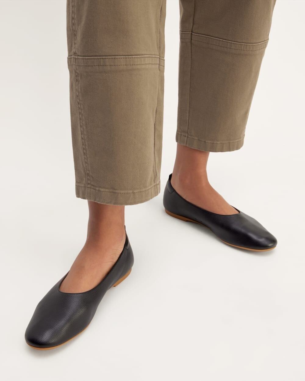 Everlane The Day Glove Black Leather Ballet Flats Minimalist Sz 7.5